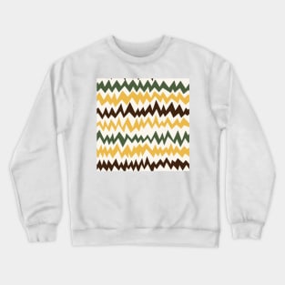 Modern minimalist zigzag extract in mustard, forest green and chocolate brown Crewneck Sweatshirt